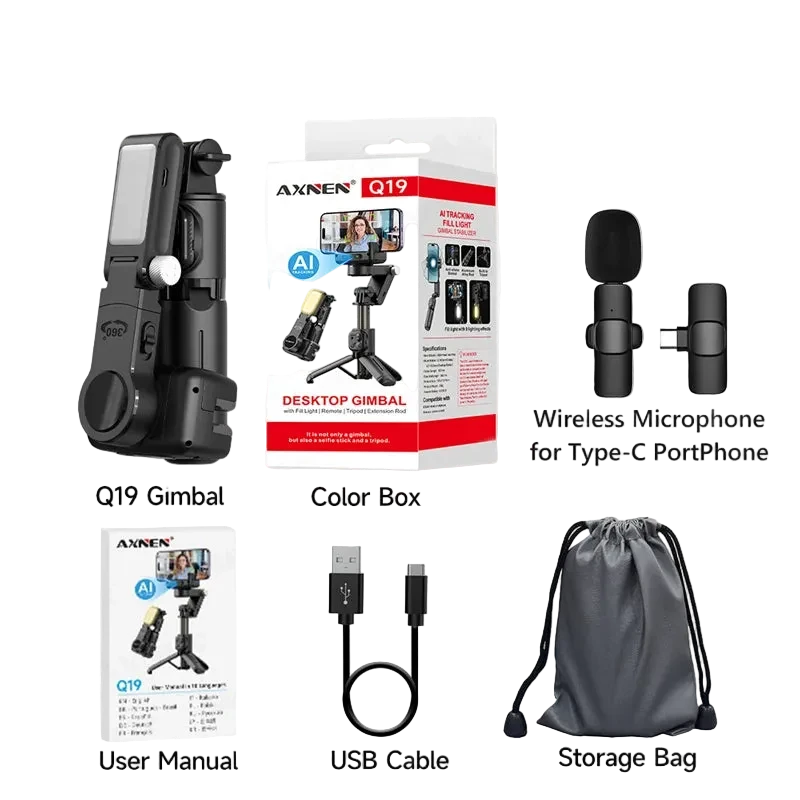 AI Tripod Auto Rotation Face Track 360°