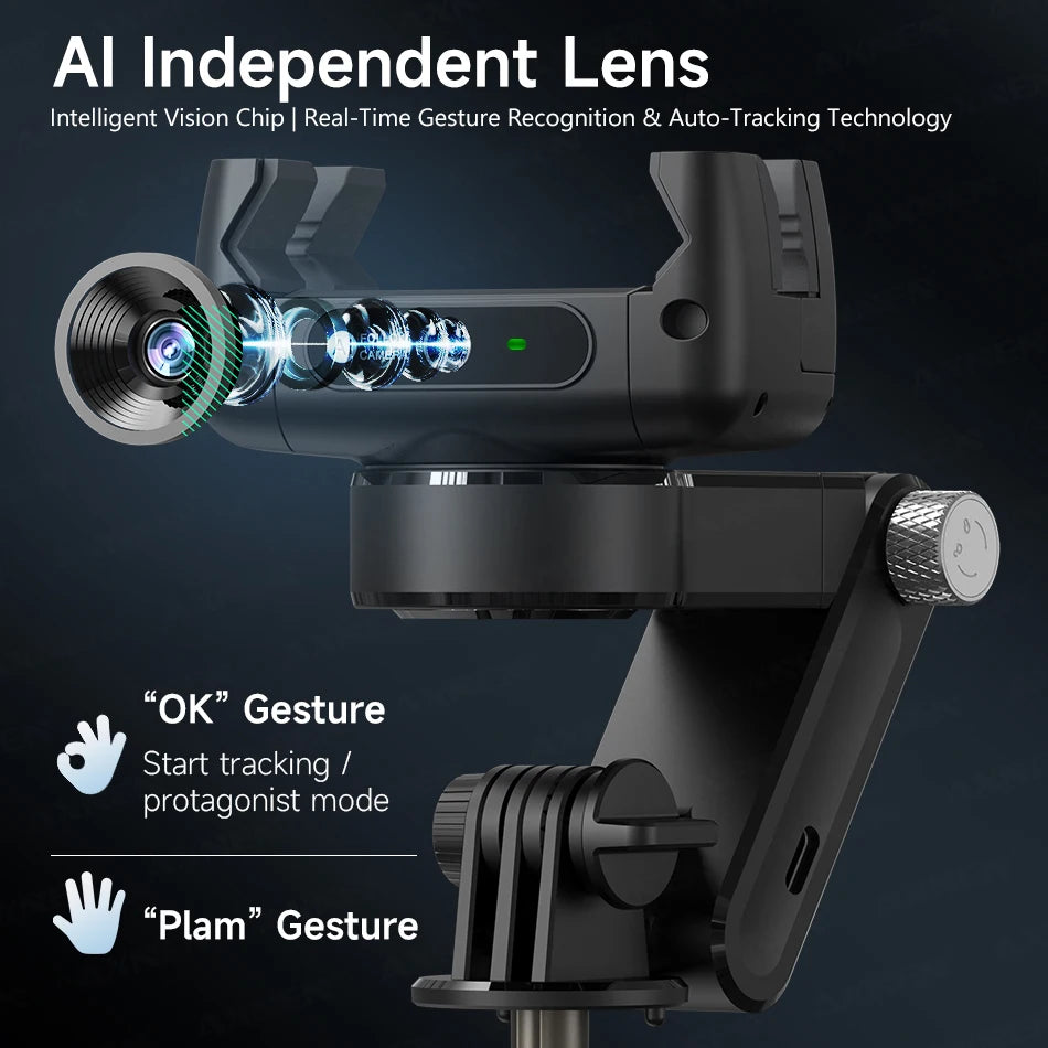 AI Tripod Auto Rotation Face Track 360°