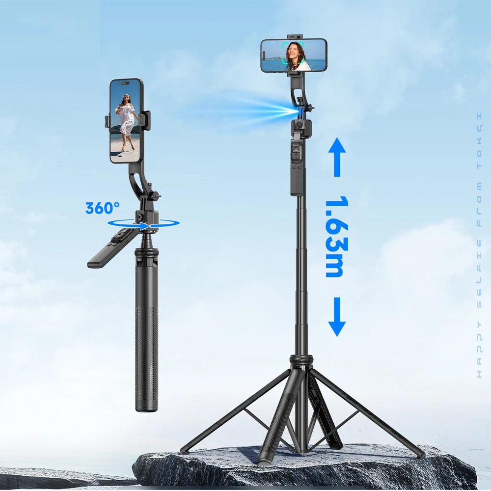 AI Smart Tripod Selfie Stick Foldable 360°